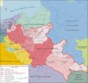 Polska za panowania Kazimierza Wielkiego. Fot.: Poznianiak/commons.wikimedia.org