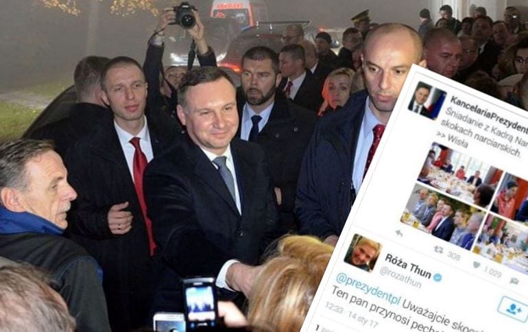 Prezydent Andrzej Duda odwiedził polskich skoczków. Europosłanka PO zaczepiła go nawet przy takiej okazji