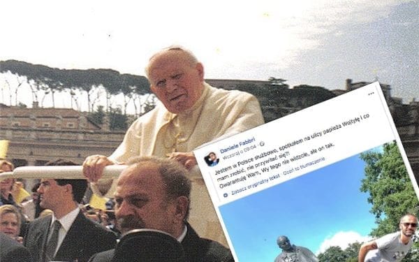 Włoski komik wywołał oburzenie. Wypiął się na figurę św. Jana Pawła II