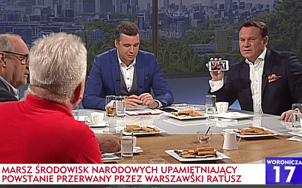 Spięcie w TVP. Tarczyński pokazał widzom zdjęcie Ikonowicza