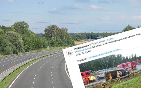 Karambol na autostradzie A4. Dziesięć osób rannych [FOTO]