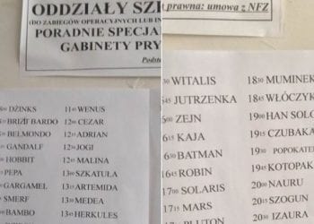 RODO. Tak wygląda lista pacjentów w jednej z przychodni i to nie jest żart. „Batman, Belmondo i Jogi”