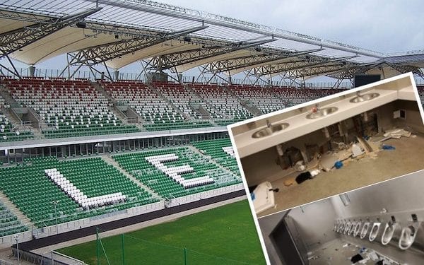 Kibice Legii zdemolowali toalety w Białymstoku. „Stan po wczorajszej wizycie słoików” [FOTO]
