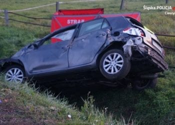 Tragiczny wypadek na Śląsku. Matka z dziećmi wypadła z auta, kobieta zginęła na miejscu