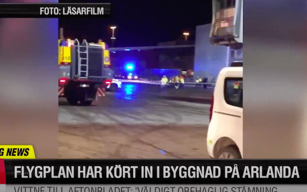 „Całkowity chaos” na lotnisku w Sztokholmie. Samolot uderzył w budynek [WIDEO]