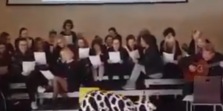 Strajk w oświacie. Nauczyciel przebrał się za krowę i muczał [WIDEO]