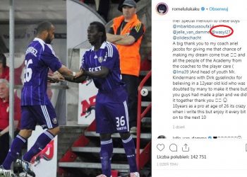Romelu Lukaku dziękuje Marcinowi Wasilewskiemu!