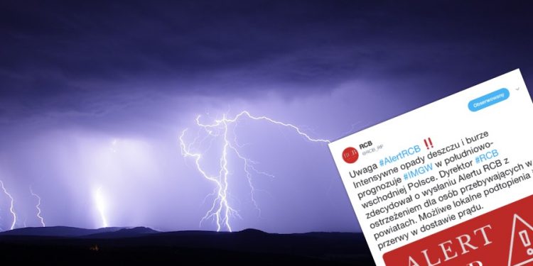 Kolejny alert RCB. Przed nami noc z niebezpieczną pogodą