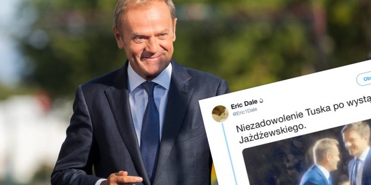 Kamery uchwyciły reakcję Tuska na słowa Jażdżewskiego