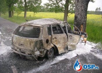 Volkswagen uderzył w drzewo. 21-latka spłonęła w aucie