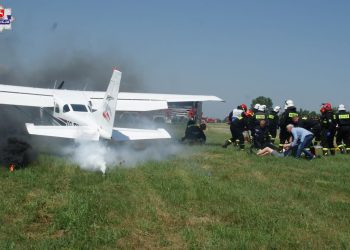 Lubelskie: Awaryjne lądowanie na lotnisku w Mokrem