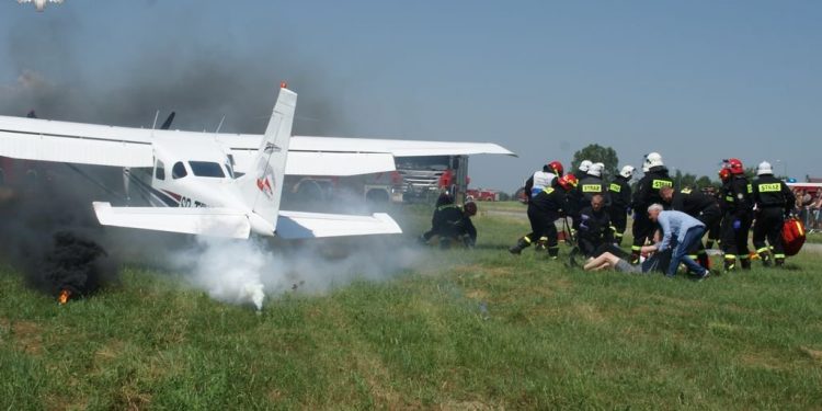 Lubelskie: Awaryjne lądowanie na lotnisku w Mokrem