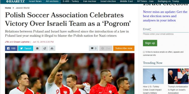 Haaretz o meczu Polska-Izrael. Jest reakcja na wpis PZPN