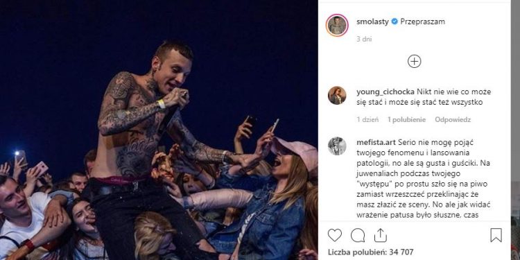 Smolasty skoczył ze sceny na fankę. Kobieta ma problemy ze zdrowiem