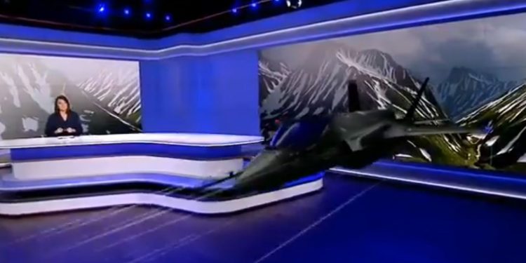 Do studia „Wiadomości TVP” wleciał wirtualny samolot [WIDEO]