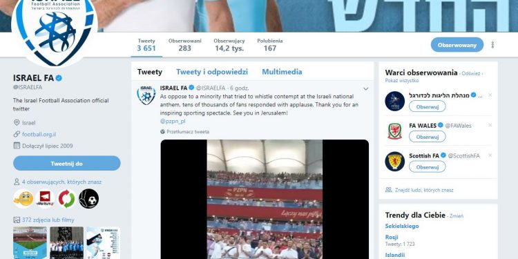 Piłkarska federacja Izraela dziękuje polskim kibicom [WIDEO]