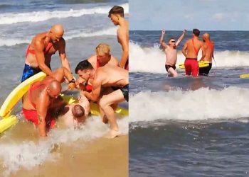 Pijany mężczyzna kąpał się, mimo zakazu. Po interwencji ratowników, oskarżał ich o pobicie