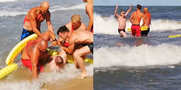 Pijany mężczyzna kąpał się, mimo zakazu. Po interwencji ratowników, oskarżał ich o pobicie