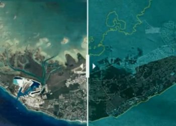 Całkowicie zmieniona linia brzegowa Bahamów po przejściu huraganu Dorian. Tyle lądu znalazło się pod wodą [WIDEO]