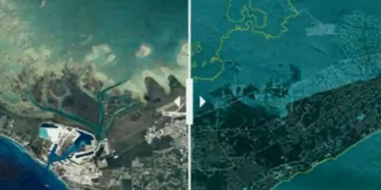 Całkowicie zmieniona linia brzegowa Bahamów po przejściu huraganu Dorian. Tyle lądu znalazło się pod wodą [WIDEO]