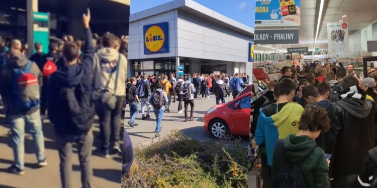 Zielona Góra: Narzekała na uczniów w Lidlu. Następnego dnia przyszła cała szkoła [WIDEO]