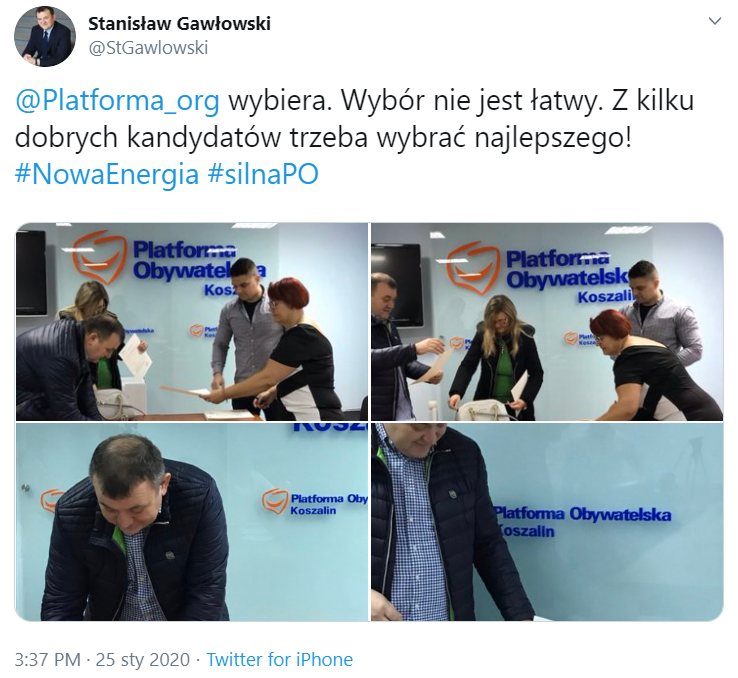 Gawłowski głosuje w wyborach