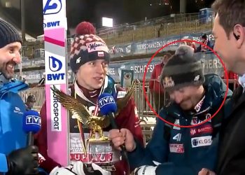 Rozbrajające pytanie dziennikarza TVP po konkursie w Bischofshofen. Miny Małysza i Kubackiego mówią wszystko [WIDEO]