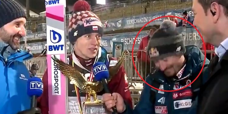 Rozbrajające pytanie dziennikarza TVP po konkursie w Bischofshofen. Miny Małysza i Kubackiego mówią wszystko [WIDEO]