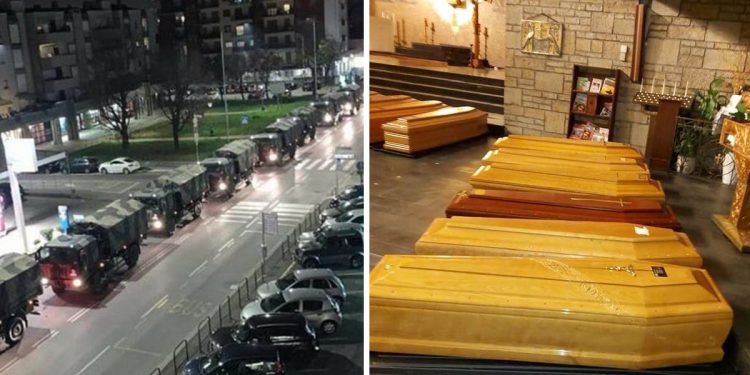 Koronawirus we Włoszech. Wojsko wywozi trumny z Bergamo
