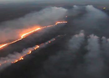 Biebrzański Park Narodowy w ogniu. Nagranie z lotu pokazuje skalę tragedii [WIDEO]