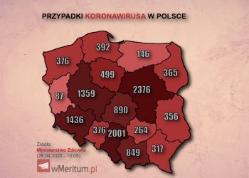 mapa zakażeń koronawirusem