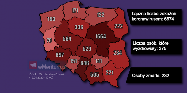 mapa zakażeń wielkanoc