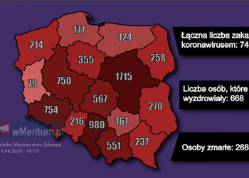 mapa zakażeń w Polsce 15 kwietnia