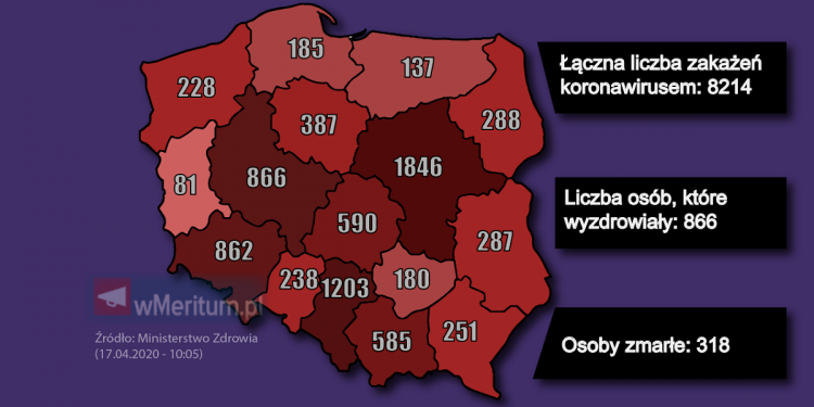 mapa przypadki koronawirusa