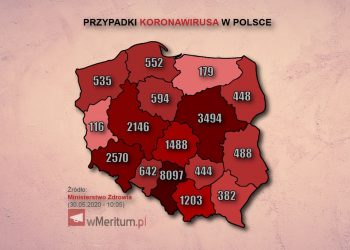 mapa zakażonych koronawirusem
