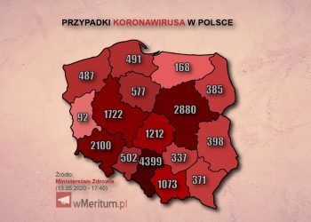 zakażeń koronawirusem w Polsce