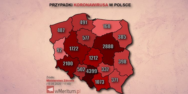 zakażeń koronawirusem w Polsce