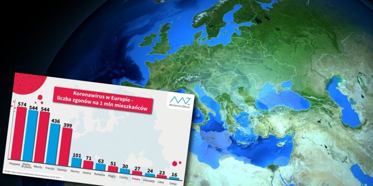 mapa zgonów koronawirusem