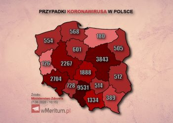 mapa koronawirusa 7 czerwiec