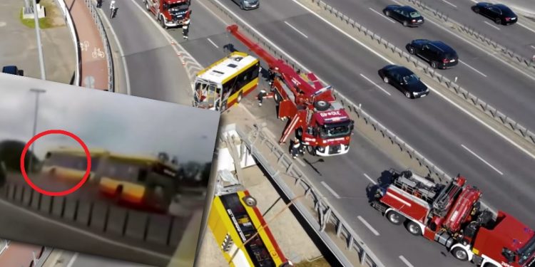 nagranie wypadku autobusu