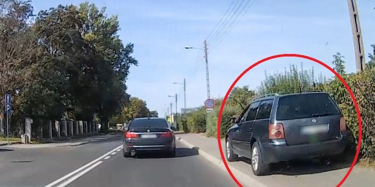 Szalony pomysł kierowcy. Zaczął wyprzedzać pojazdy… chodnikiem! Policja publikuje nagranie [WIDEO]
