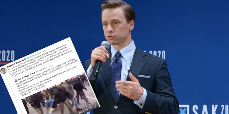 Bosak udostępnił nagranie z nieumundurowanymi policjantami. „Manewr z czasów PO” [WIDEO]