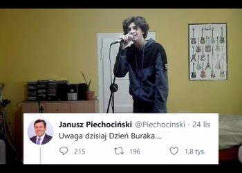 Zaśpiewał paski z TVP. Teraz zrobił to samo z tweetami polityków [WIDEO]