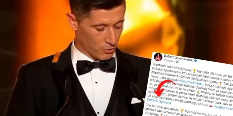 Robert Lewandowski podziękował za nagrodę sportowca roku. Przy okazji dyskretnie oznaczył pewną markę