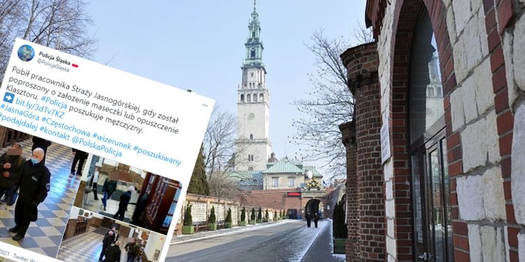 Zaatakował strażnika na Jasnej Górze. Już jest w rękach policji