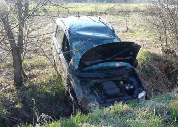 Jechał na szczepienie, ale wcześniej się „zdezynfekował”. Dachował