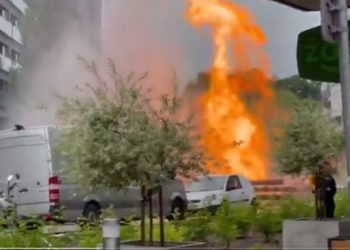 Pożar gazociągu we Wrocławiu! Spektakularne nagrania [WIDEO]