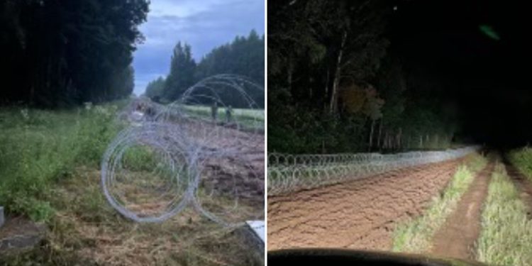 Drut kolczasty na granicy z Białorusią. Wysłano też wojsko