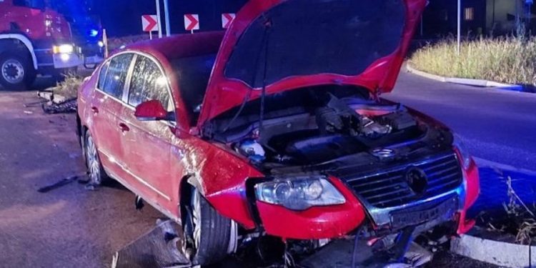 Kolejny kierowca przeleciał nad rondem. Stracił prawo jazdy