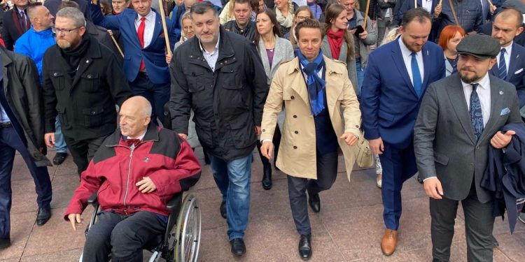 Marsz „Stop Segregacji Sanitarnej”. Pojawili się politycy Konfederacji [WIDEO]